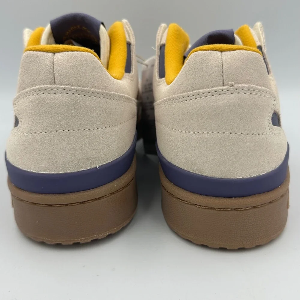Adidas Forum Low CL White Shadow Violet Yellow Sneakers Shoes JQ2655 Men's 9 NIB